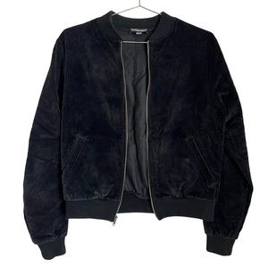 American Apparel Black Corduroy Bomber Jacket Size Small